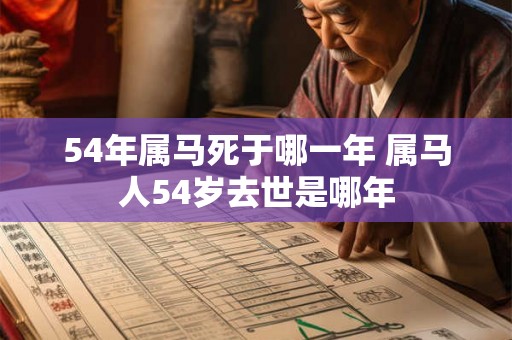 54年属马死于哪一年 属马人54岁去世是哪年