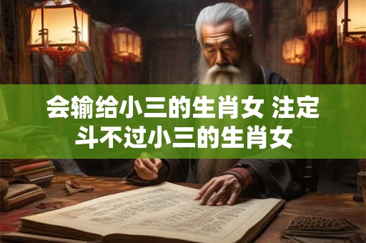 会输给小三的生肖女 注定斗不过小三的生肖女 会输给小三的生肖女 注定斗不过小三的生肖女