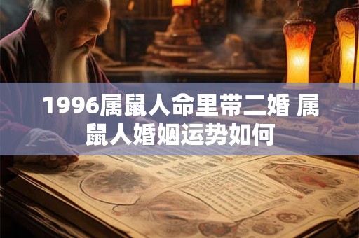 1996属鼠人命里带二婚 属鼠人婚姻运势如何
