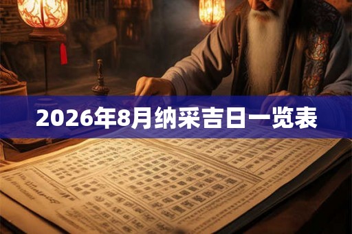 2026年8月纳采吉日一览表