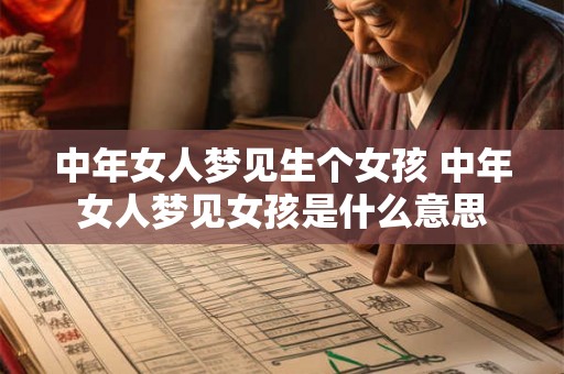 中年女人梦见生个女孩 中年女人梦见女孩是什么意思