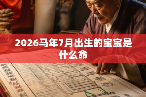 2026马年7月出生的宝宝是什么命