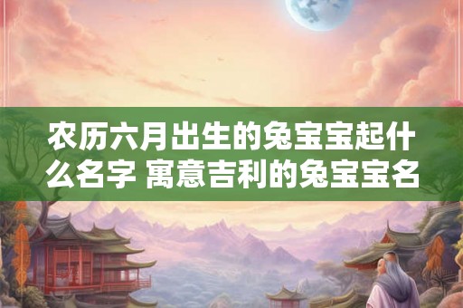 农历六月出生的兔宝宝起什么名字 寓意吉利的兔宝宝名字参考