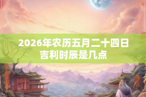 2026年农历五月二十四日吉利时辰是几点