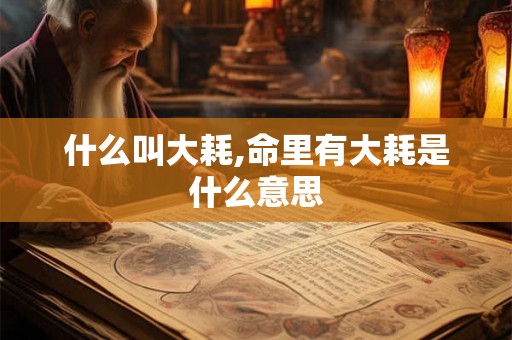 什么叫大耗,命里有大耗是什么意思