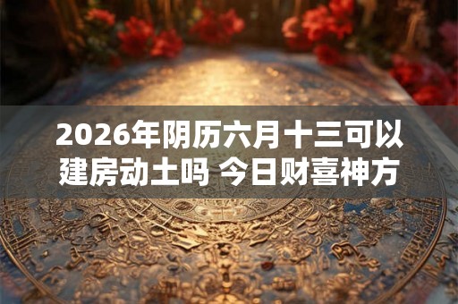 2026年阴历六月十三可以建房动土吗 今日财喜神方位