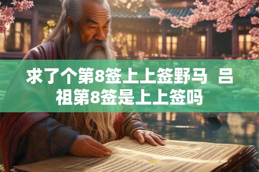 求了个第8签上上签野马  吕祖第8签是上上签吗