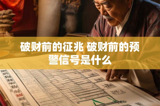 破财前的征兆 破财前的预警信号是什么 破财前的征兆 破财前的预警信号是什么