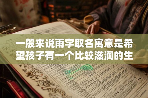 一般来说雨字取名寓意是希望孩子有一个比较滋润的生活