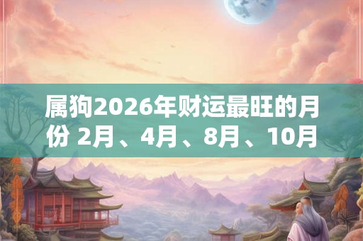 属狗2026年财运最旺的月份 2月、4月、8月、10月 属狗2026年财运最旺的月份 2月、4月、8月、10月