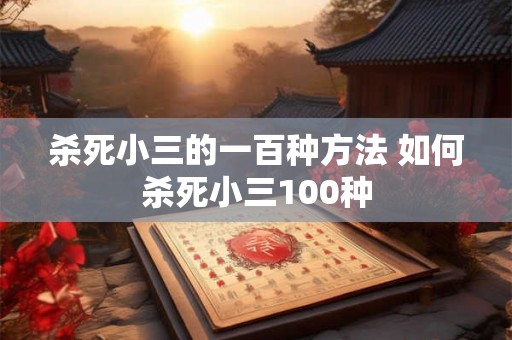 杀死小三的一百种方法 如何杀死小三100种 杀死小三的一百种方法 如何杀死小三100种