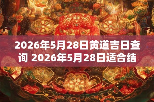 2026年5月28日黄道吉日查询 2026年5月28日适合结婚吗