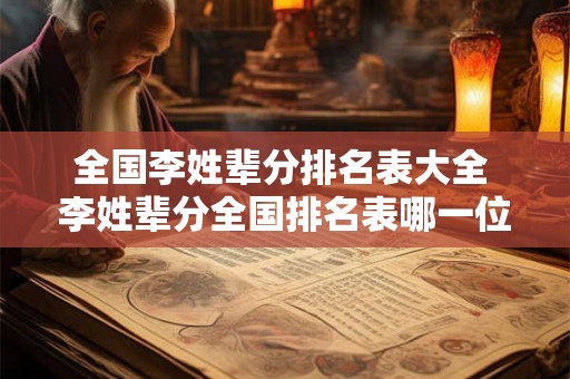 全国李姓辈分排名表大全 李姓辈分全国排名表哪一位最高