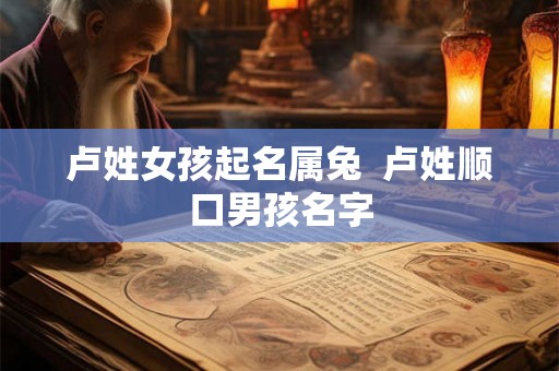 卢姓女孩起名属兔 卢姓顺口男孩名字 卢姓女孩起名属兔 卢姓顺口男孩名字