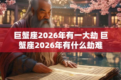 巨蟹座2026年有一大劫 巨蟹座2026年有什么劫难