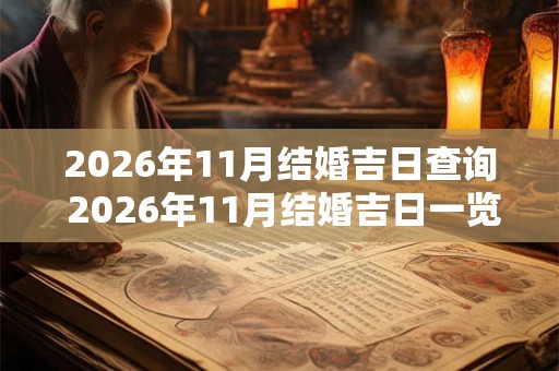 2026年11月结婚吉日查询 2026年11月结婚吉日一览表 2026年11月结婚吉日查询 2026年11月结婚吉日一览表