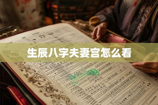 生辰八字夫妻宫怎么看