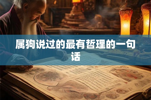 属狗说过的最有哲理的一句话