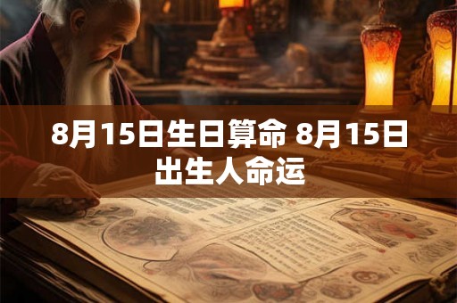 8月15日生日算命 8月15日出生人命运