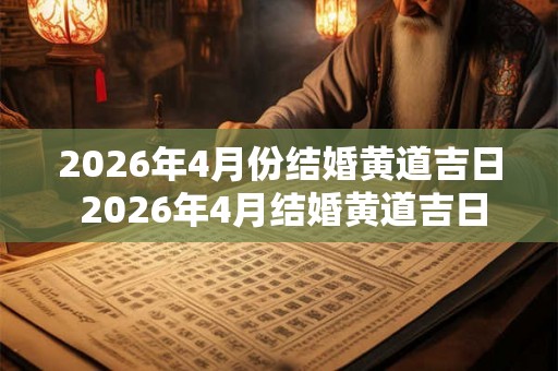 2026年4月份结婚黄道吉日 2026年4月结婚黄道吉日