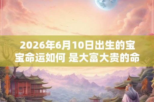 2026年6月10日出生的宝宝命运如何 是大富大贵的命吗