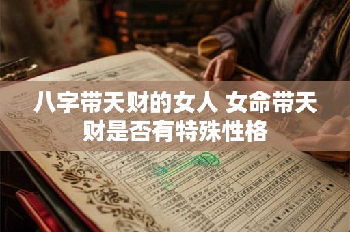 八字带天财的女人 女命带天财是否有特殊性格