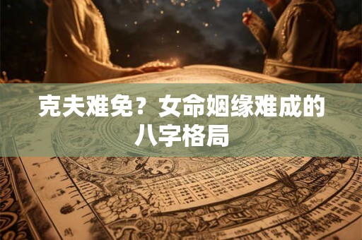 克夫难免？女命姻缘难成的八字格局