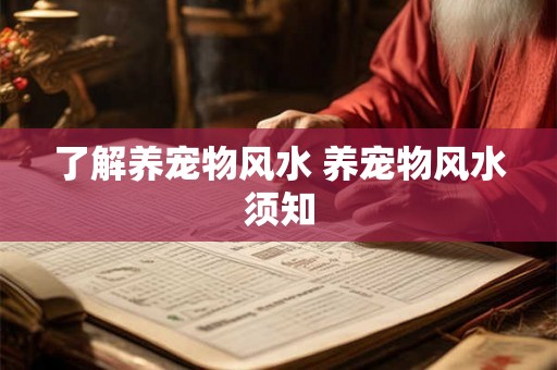 了解养宠物风水 养宠物风水须知