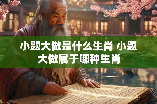 小题大做是什么生肖 小题大做属于哪种生肖