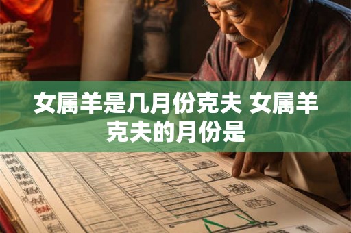 女属羊是几月份克夫 女属羊克夫的月份是