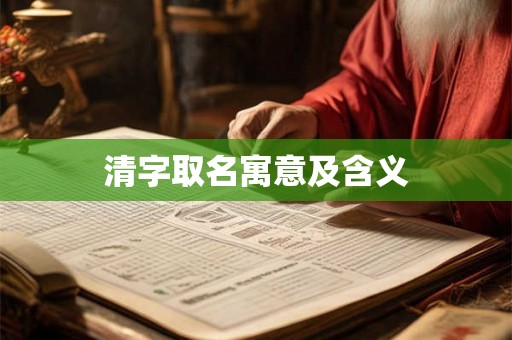 清字取名寓意及含义