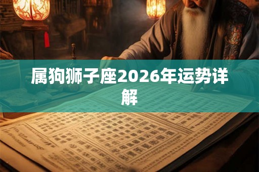 属狗狮子座2026年运势详解