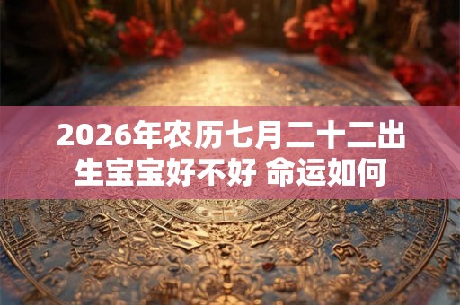 2026年农历七月二十二出生宝宝好不好 命运如何