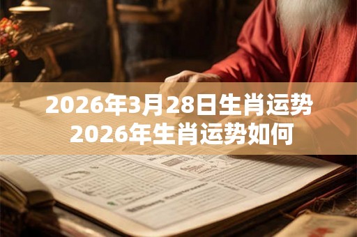 2026年3月28日生肖运势 2026年生肖运势如何
