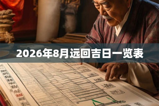 2026年8月远回吉日一览表