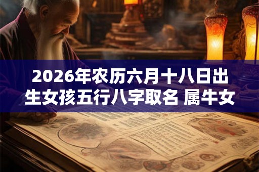 2026年农历六月十八日出生女孩五行八字取名 属牛女孩洋气名字