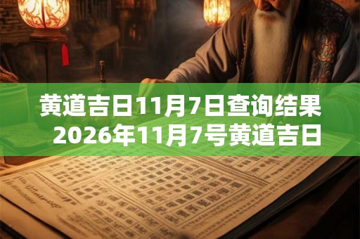 黄道吉日11月7日查询结果  2026年11月7号黄道吉日查询