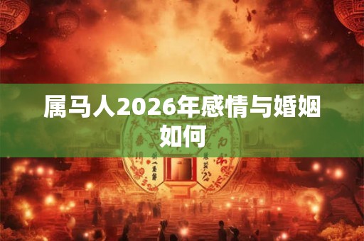属马人2026年感情与婚姻如何 属马人2026年感情与婚姻如何