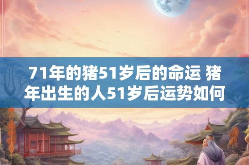 71年的猪51岁后的命运 猪年出生的人51岁后运势如何