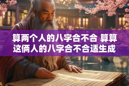 算两个人的八字合不合 算算这俩人的八字合不合适生成1条中文疑问式长标题