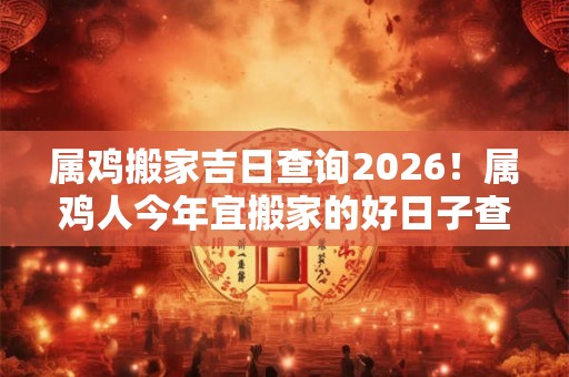 属鸡搬家吉日查询2026！属鸡人今年宜搬家的好日子查询