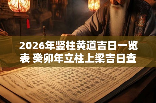2026年竖柱黄道吉日一览表 癸卯年立柱上梁吉日查询