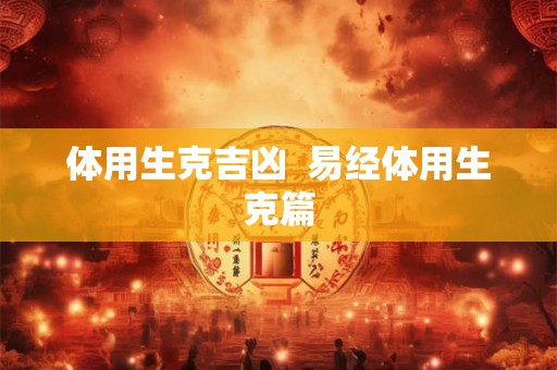 体用生克吉凶  易经体用生克篇