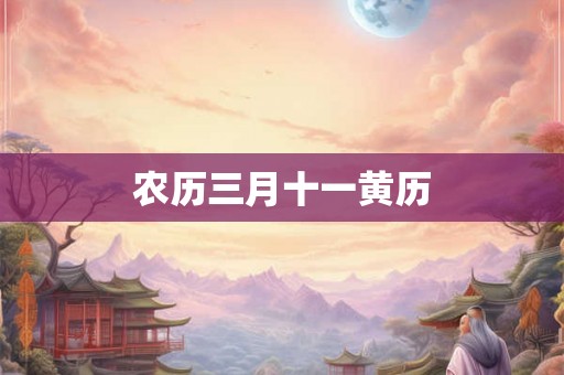 农历三月十一黄历