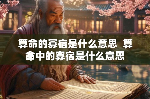 算命的寡宿是什么意思  算命中的寡宿是什么意思