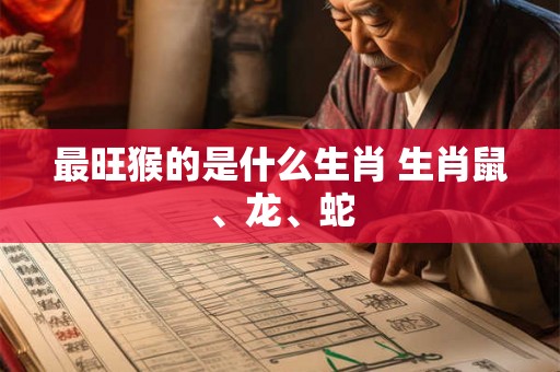 最旺猴的是什么生肖 生肖鼠、龙、蛇