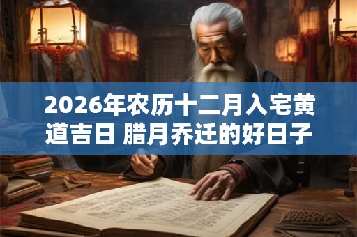 2026年农历十二月入宅黄道吉日 腊月乔迁的好日子