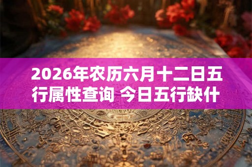 2026年农历六月十二日五行属性查询 今日五行缺什么 2026年农历六月十二日五行属性查询 今日五行缺什么