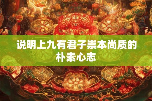 说明上九有君子崇本尚质的朴素心志