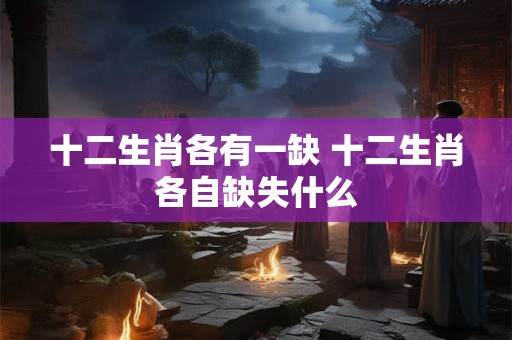 十二生肖各有一缺 十二生肖各自缺失什么